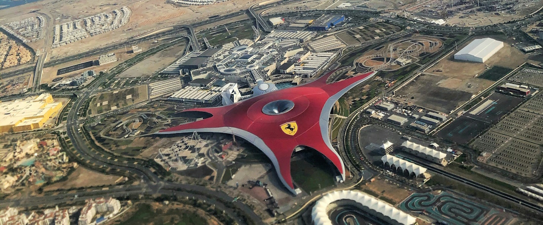 Aerial view of Ferrari World