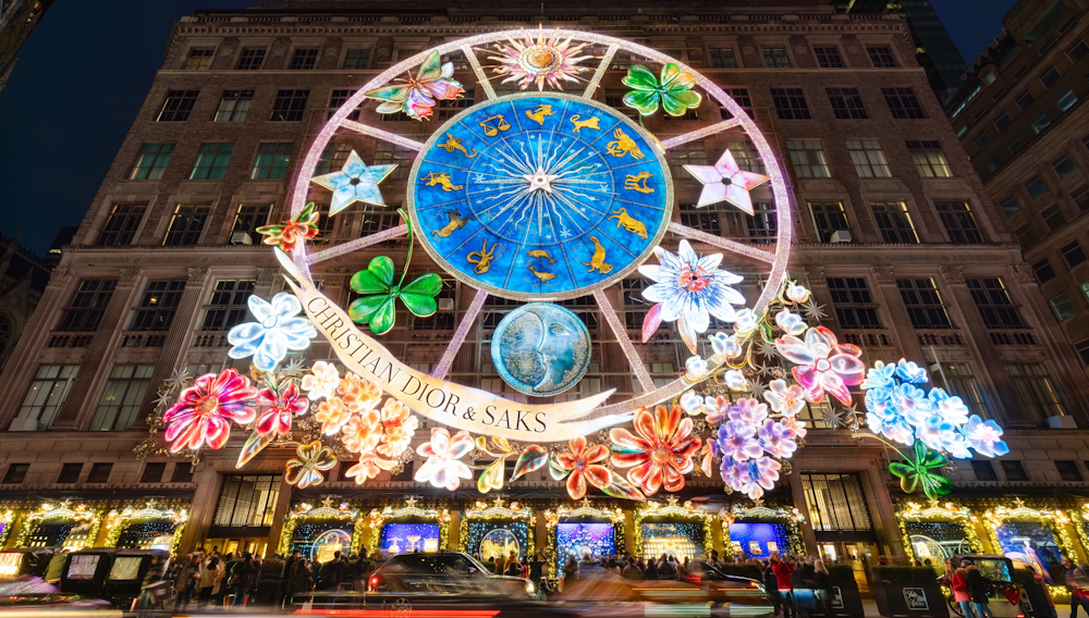 Holiday Window and Light Display at Saks Fifth Avenue in New York City by Francois Roux on Shutterstock