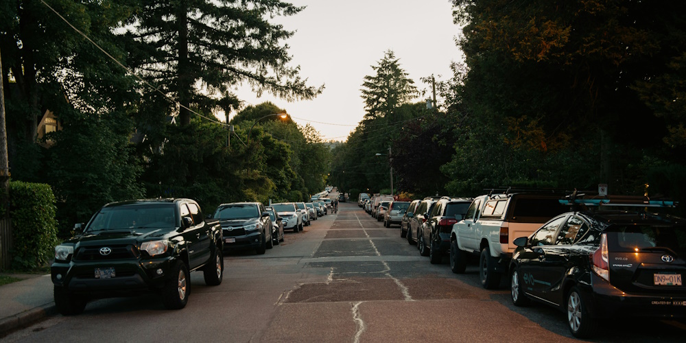 Parked Cars on a Residential Street by Albert Stoynov