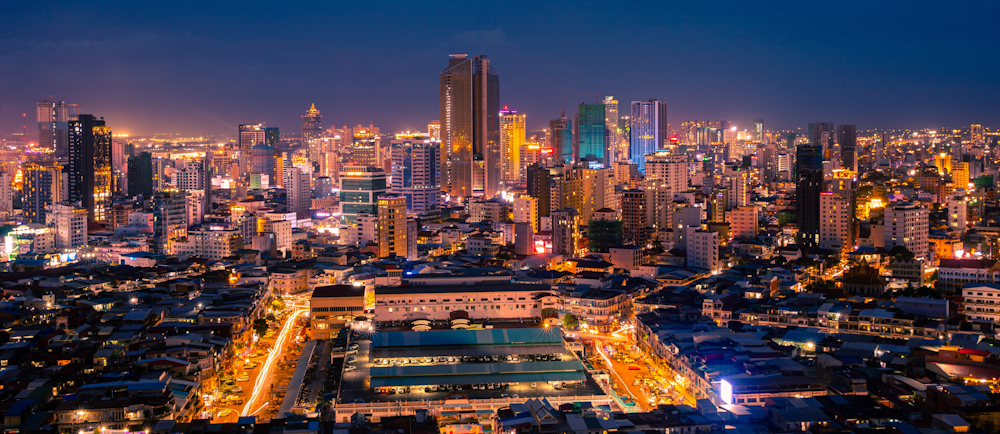 Skyscape of city in Cambodia