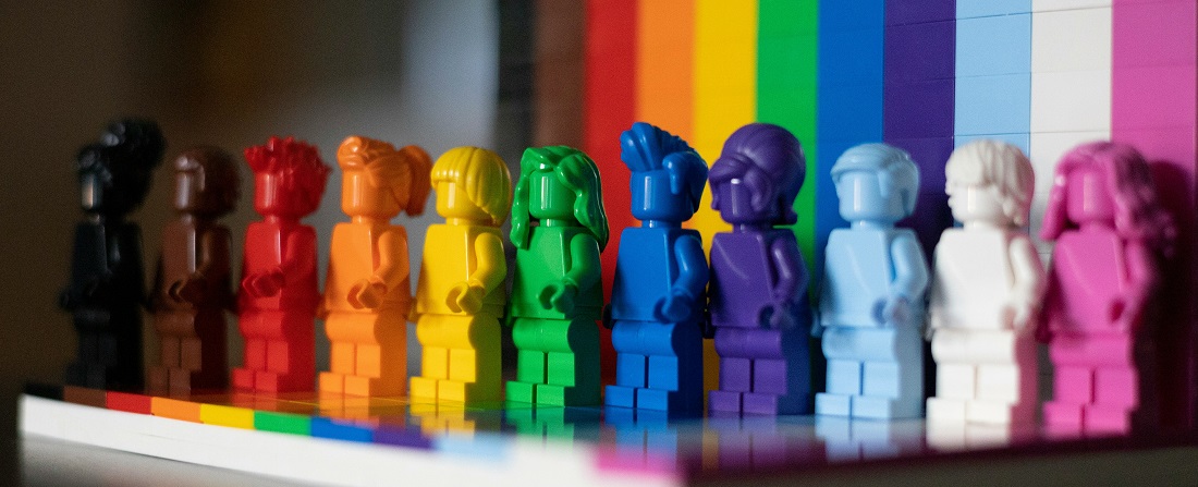 Lego blocks in LGBTQ+ colours by James A. Molnar