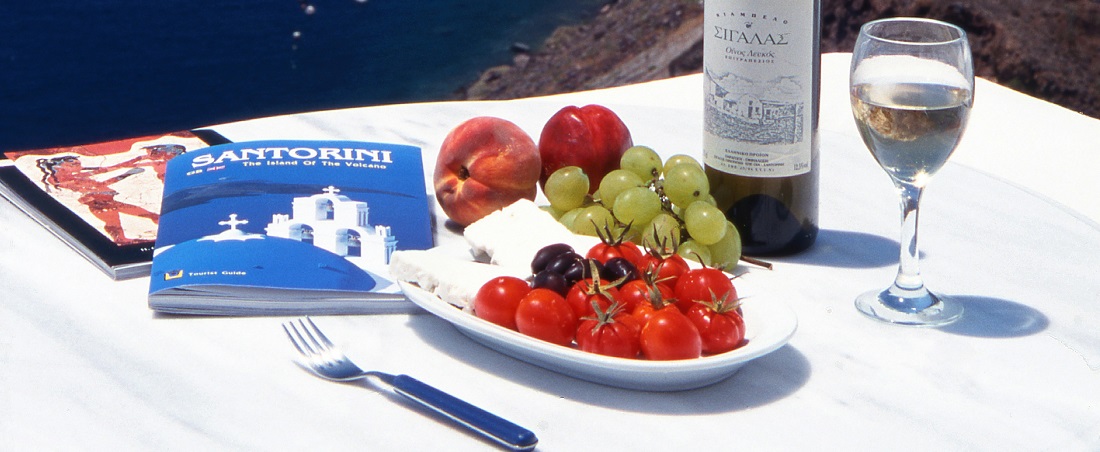 Greek food and wine by Kamala Bright