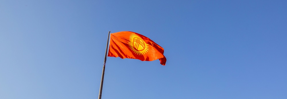 Kyrgyzstan flag by Collab Media