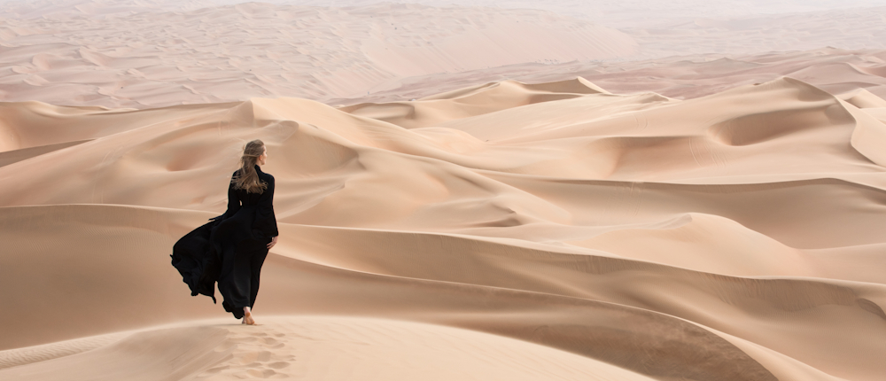 Expat woman in Saudi Arabia dunes