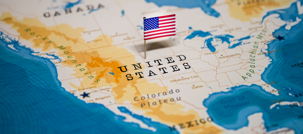 stylised map of the USA