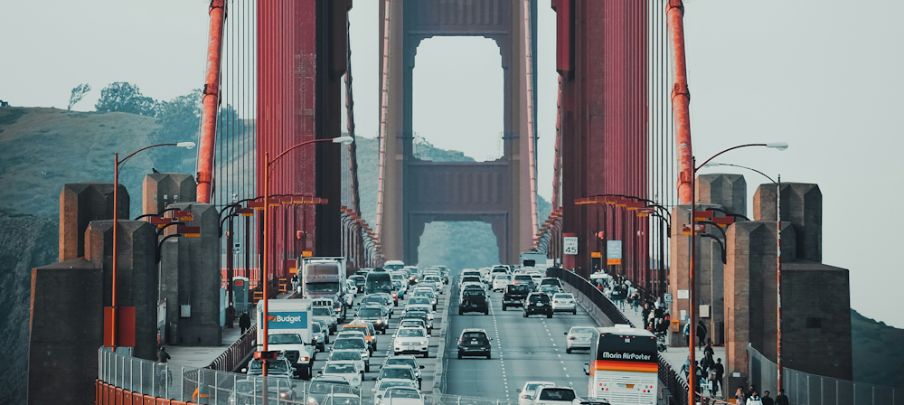 Traffic on Golden Gate Bridge by Saketh on Unsplash