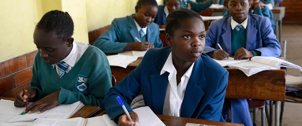 Children in a classroom in Zimbabwe