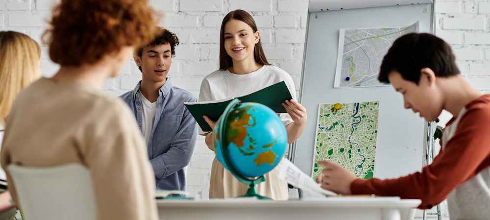geography lesson in high school