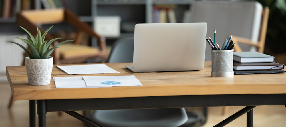 Home office set up for remote work